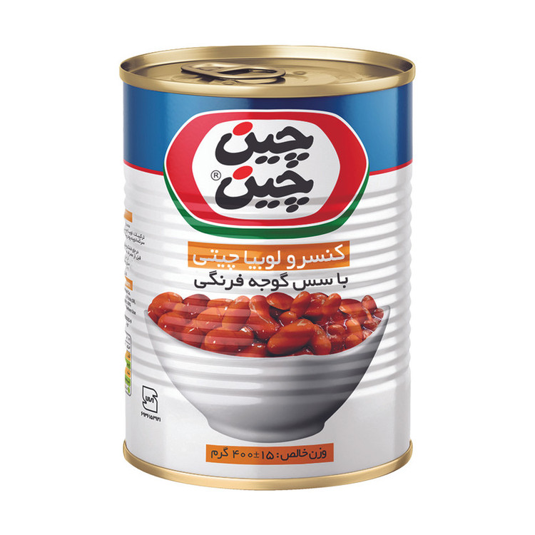 کنسرو لوبیا چیتی با سس گوجه فرنگی چین چین - 380 گرم بسته 2 عددی