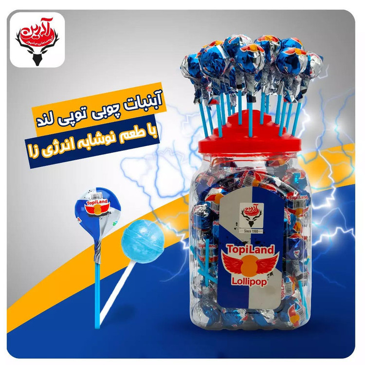 آبنبات چوبی با طعم انرژی زا آدرین بسته 60 عددی