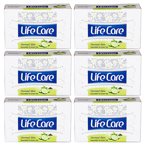 صابون شستشو لایف کر مدل Cucumber Green Tea وزن 90 گرم بسته 6 عددی