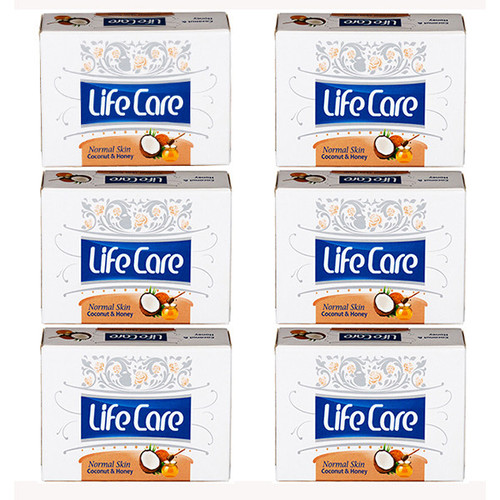 صابون شستشو لایف کر مدل Coconut & Honey وزن 90 گرم بسته 6 عددی