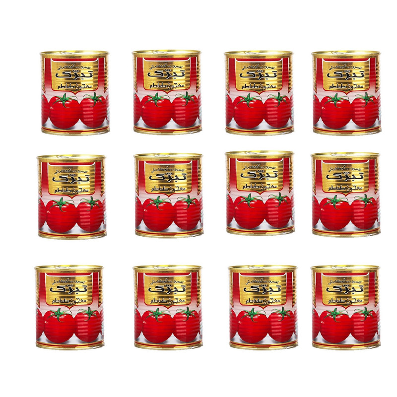 رب گوجه فرنگی تبرک - 800 گرم بسته 12عددی